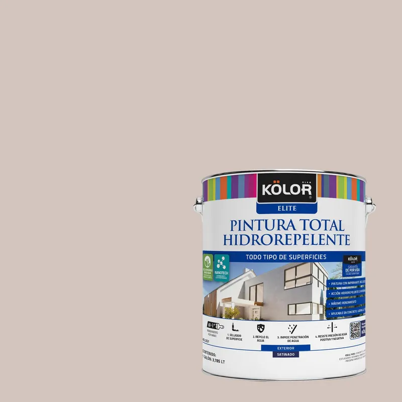 KOLOR - Pintura Hidrorepelente Satinado 1 galón(es) Gris Antartica 