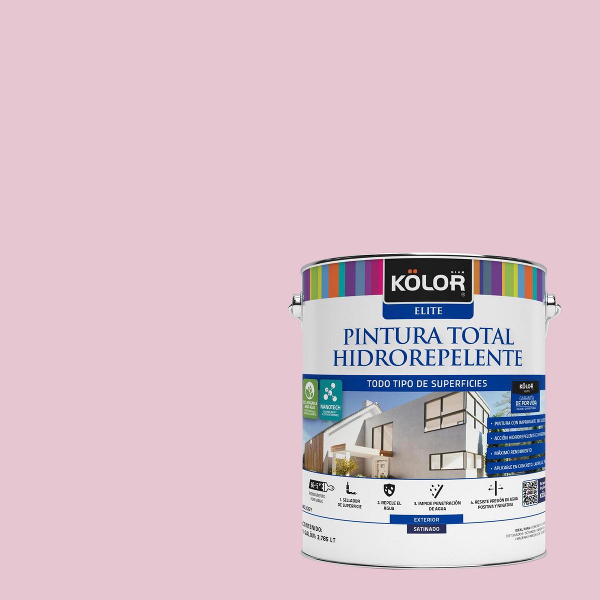 KOLOR - Pintura Hidrorepelente 1 galón(es) Satinado Rosado Merida