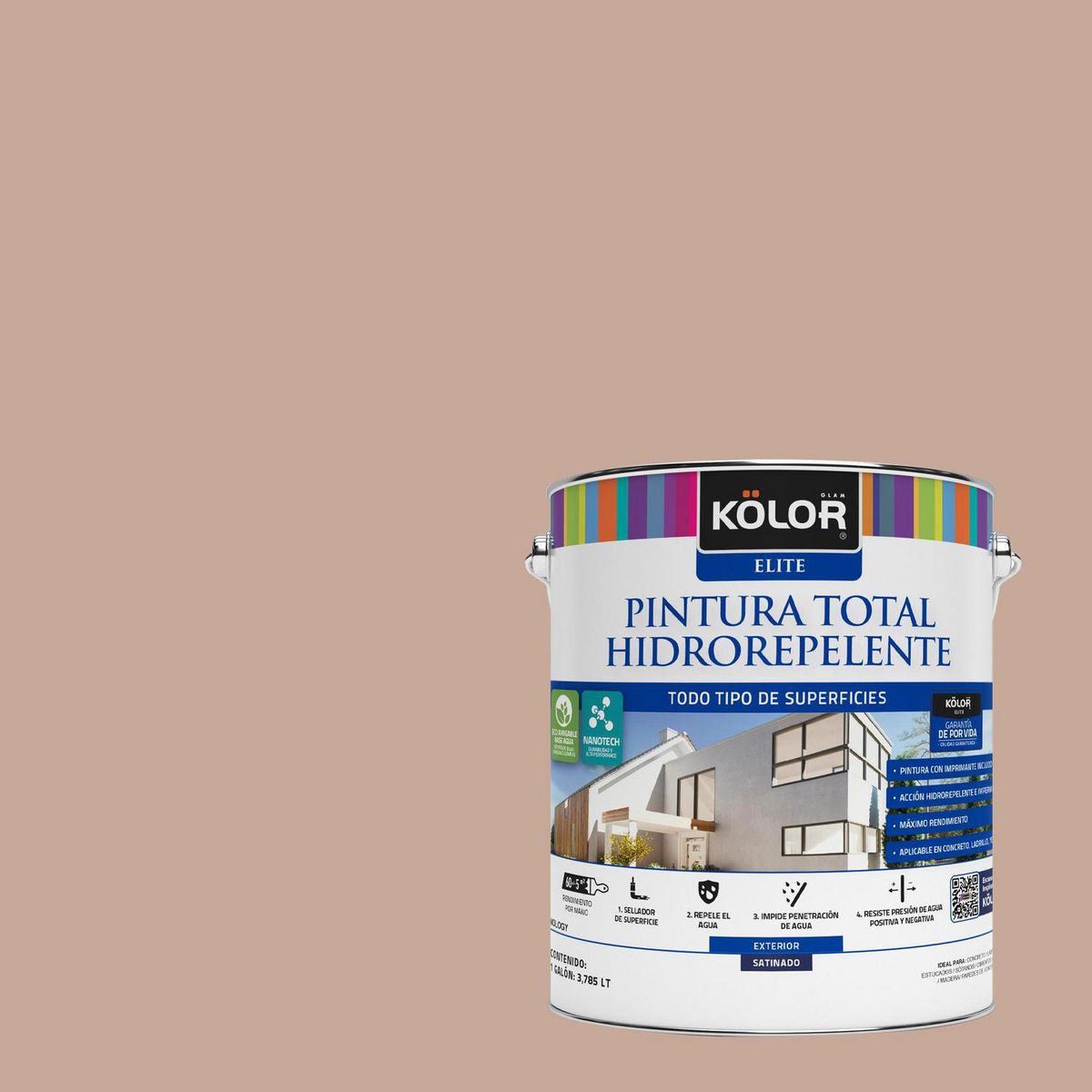 KOLOR - Pintura Hidrorepelente 1 galón(es) Satinado Beige Helsinki