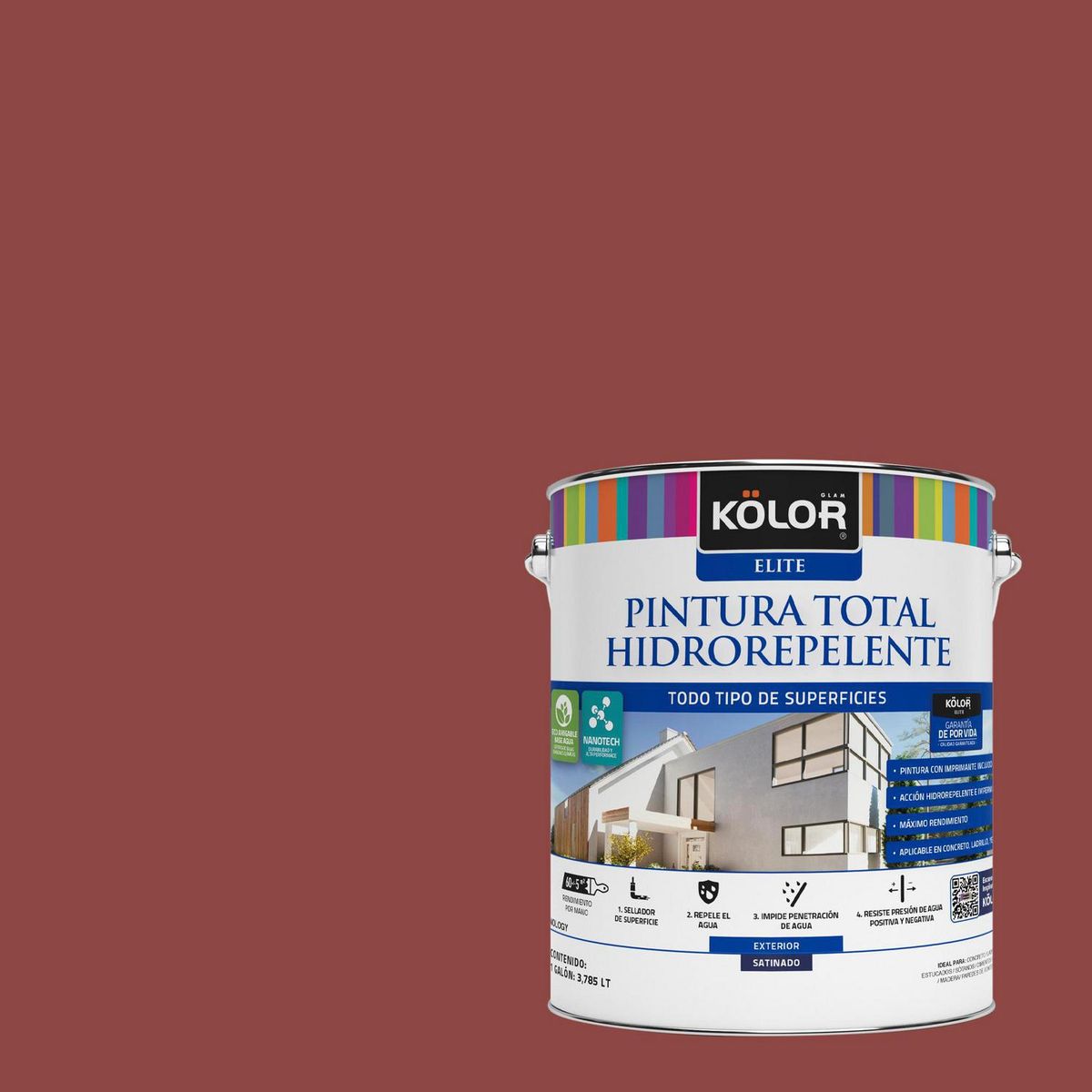 KOLOR - Pintura Hidrorepelente Satinado 1 galón(es) Fucsia Uji 