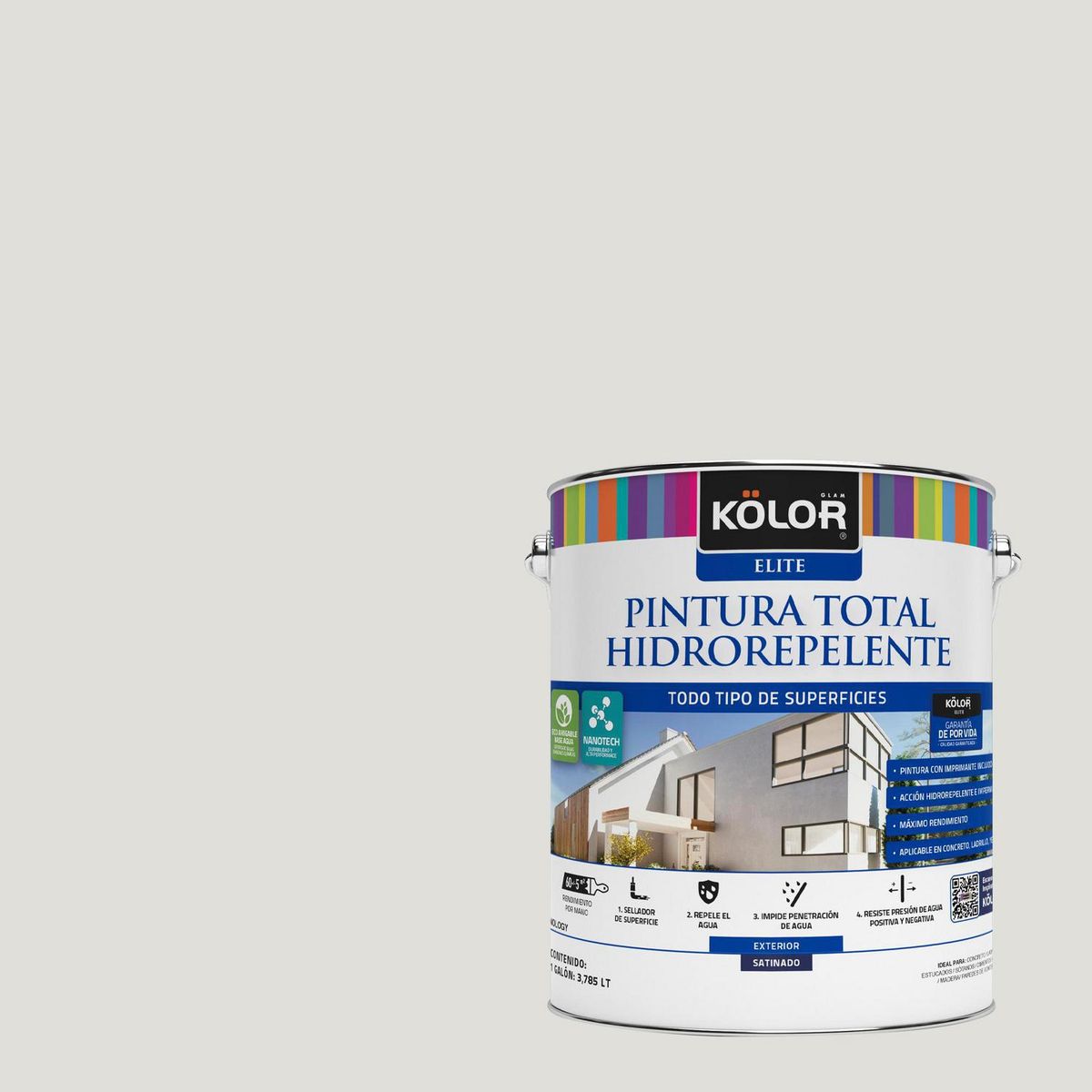 KOLOR - Pintura Hidrorepelente 1 galón(es) Satinado Blanco Antalya