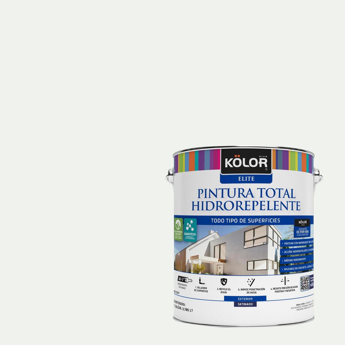 KOLOR - Pintura Hidrorepelente 1 galón(es) Satinado Blanco Krems