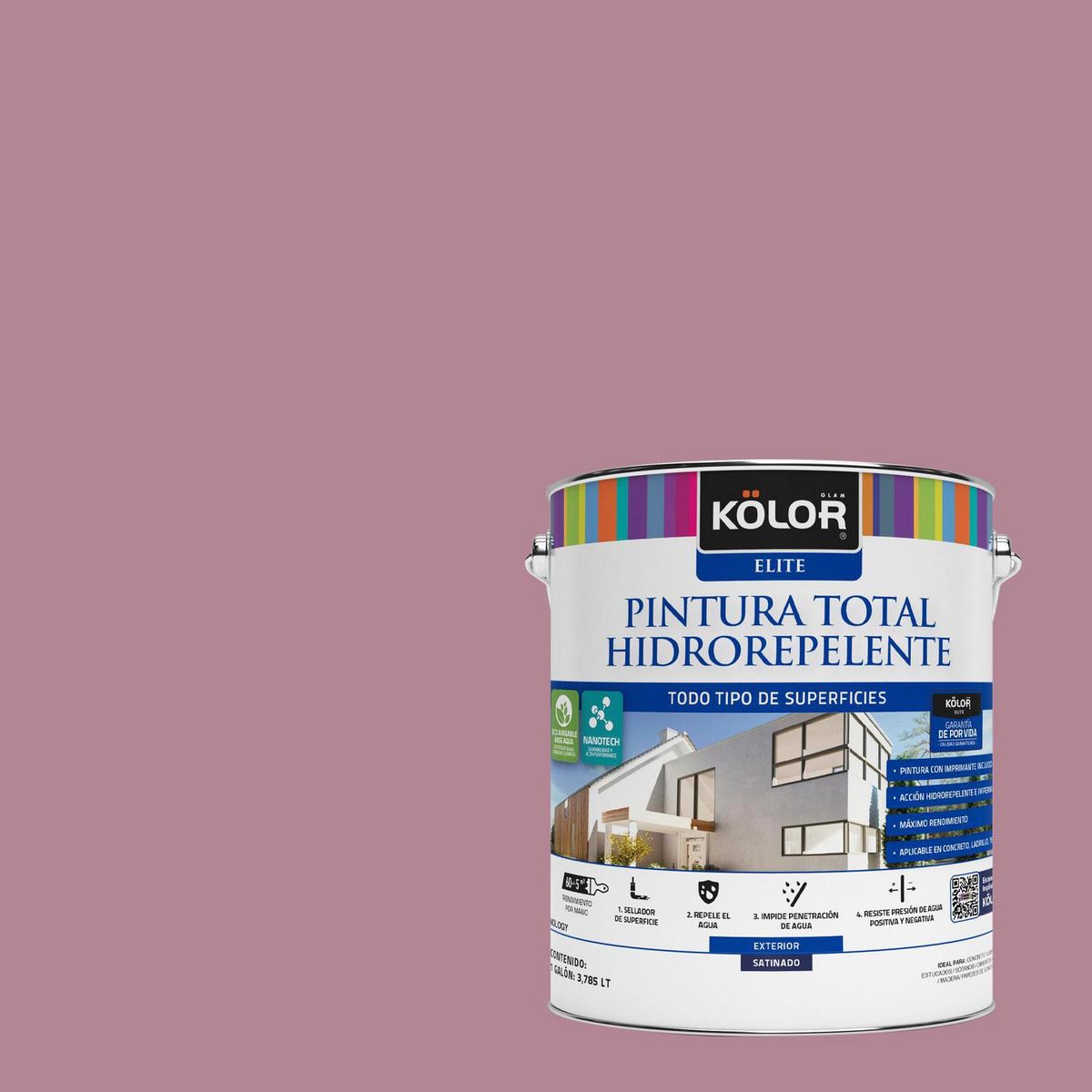 KOLOR - Pintura Hidrorepelente 1 galón(es) Satinado Fucsia Velenja