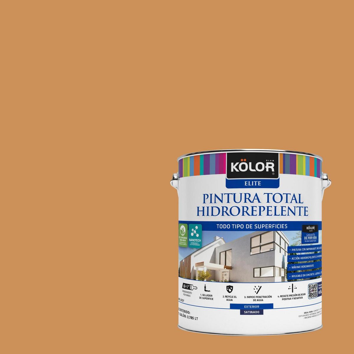 KOLOR - Pintura Hidrorepelente 1 galón(es) Satinado Café Sliven