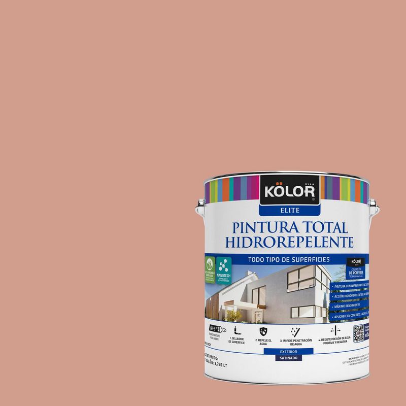 KOLOR - Pintura Hidrorepelente Satinado 1 galón(es) Naranjo Uganda