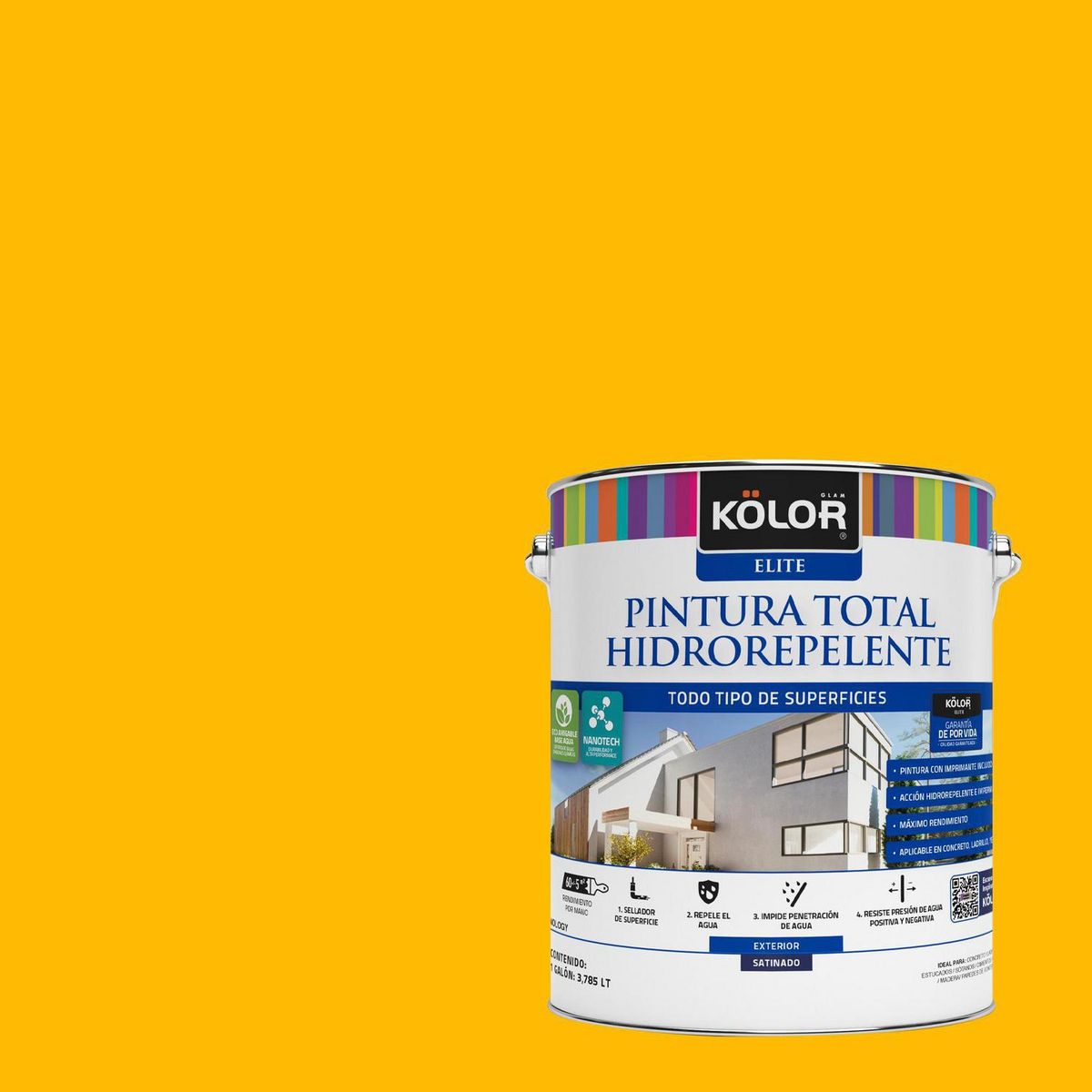 KOLOR - Pintura Hidrorepelente 1 galón(es) Satinado Amarillo Lovech