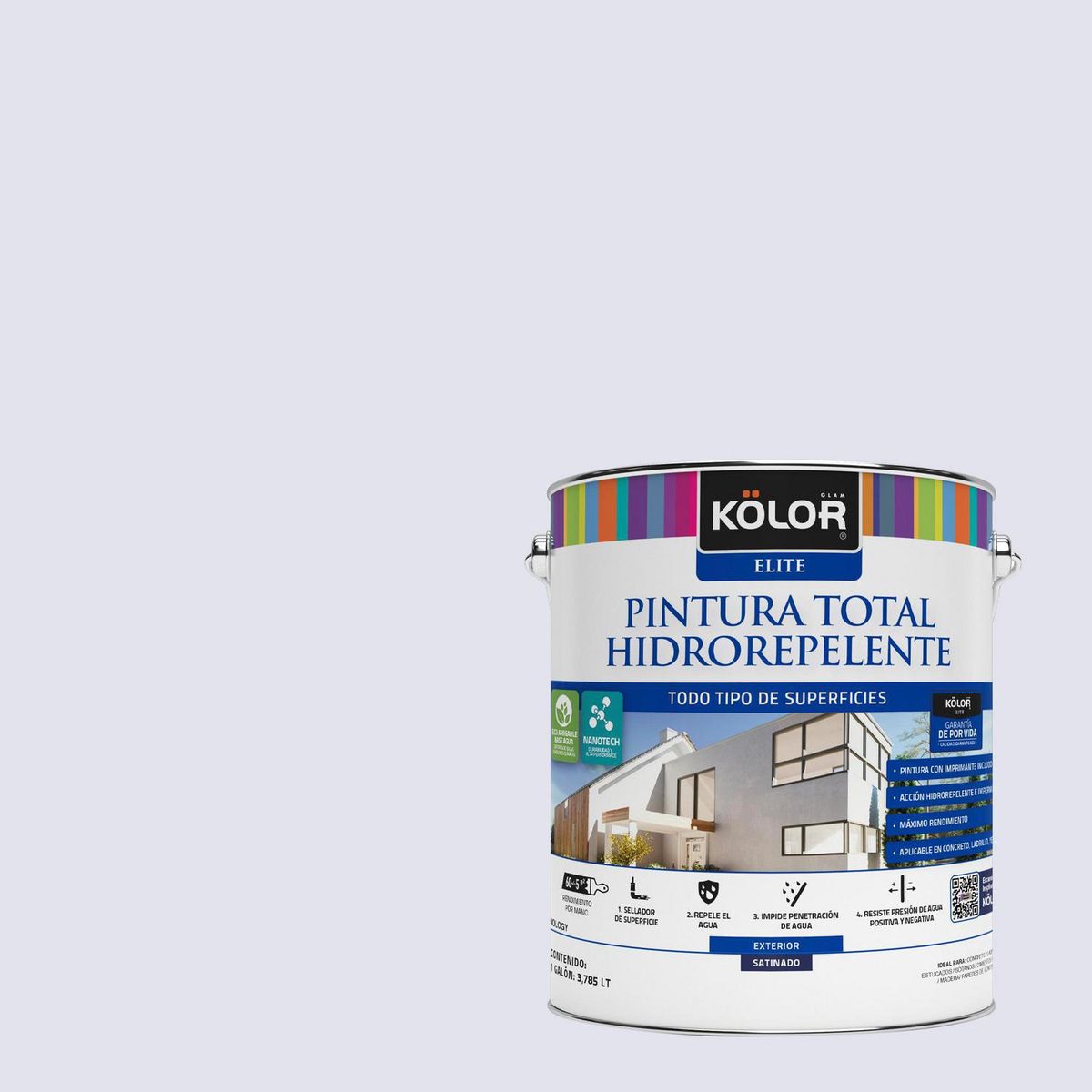 KOLOR - Pintura Hidrorepelente Satinado 1 galón(es) Blanco Ancora 