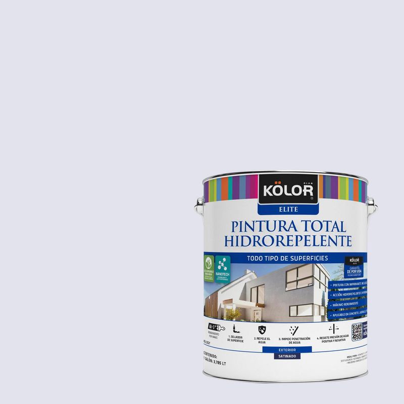 KOLOR - Pintura Hidrorepelente Satinado 1 galón(es) Blanco Ancora