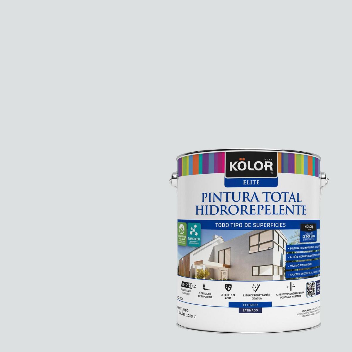 KOLOR - Pintura Hidrorepelente Satinado 1 galón(es) Gris Kayseri 