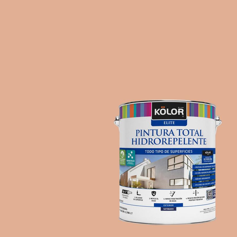KOLOR - Pintura Hidrorepelente Satinado 1 galón(es) Naranjo Bamako