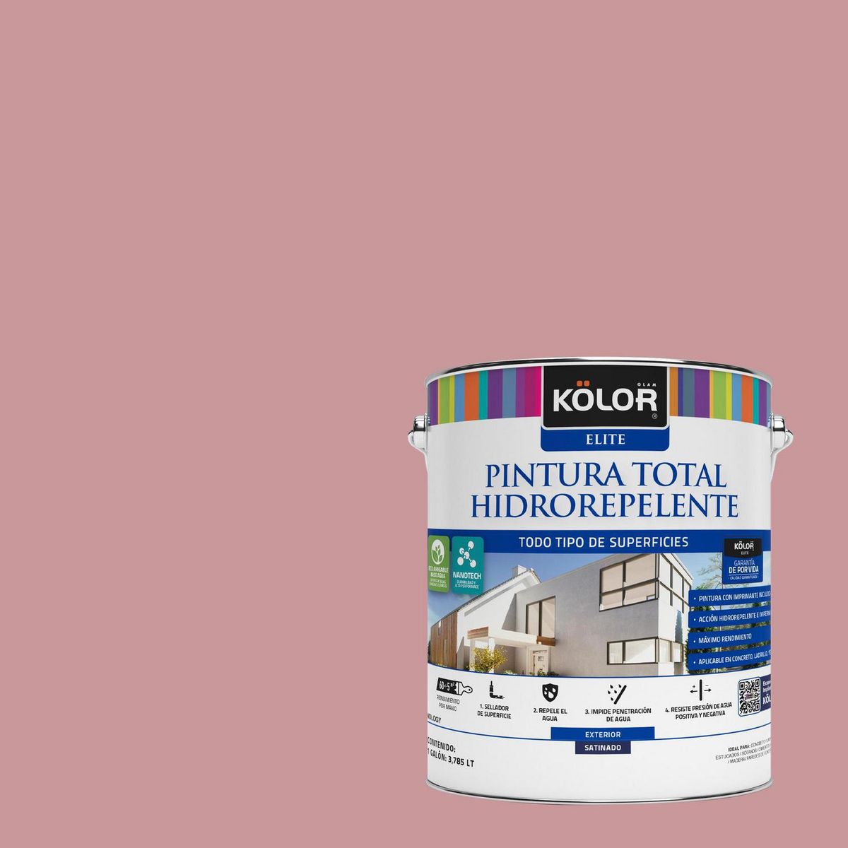 KOLOR - Pintura Hidrorepelente 1 galón(es) Satinado Rosado Lampang