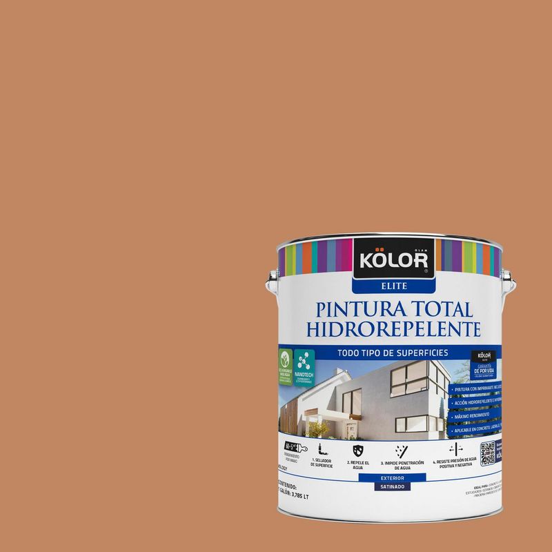 KOLOR - Pintura Hidrorepelente Satinado 1 galón(es) Café Gnansk