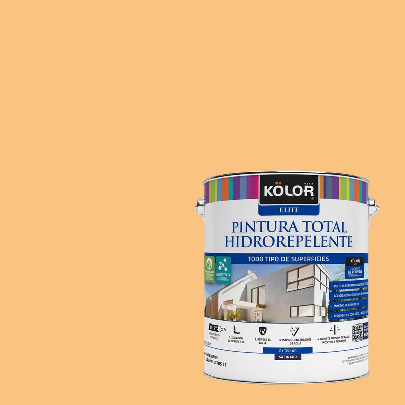 KOLOR - Pintura Hidrorepelente Satinado 1 galón(es) Naranjo Saint-Étienne