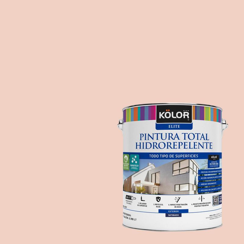 KOLOR - Pintura Hidrorepelente Satinado 1 galón(es) Naranjo Sahara