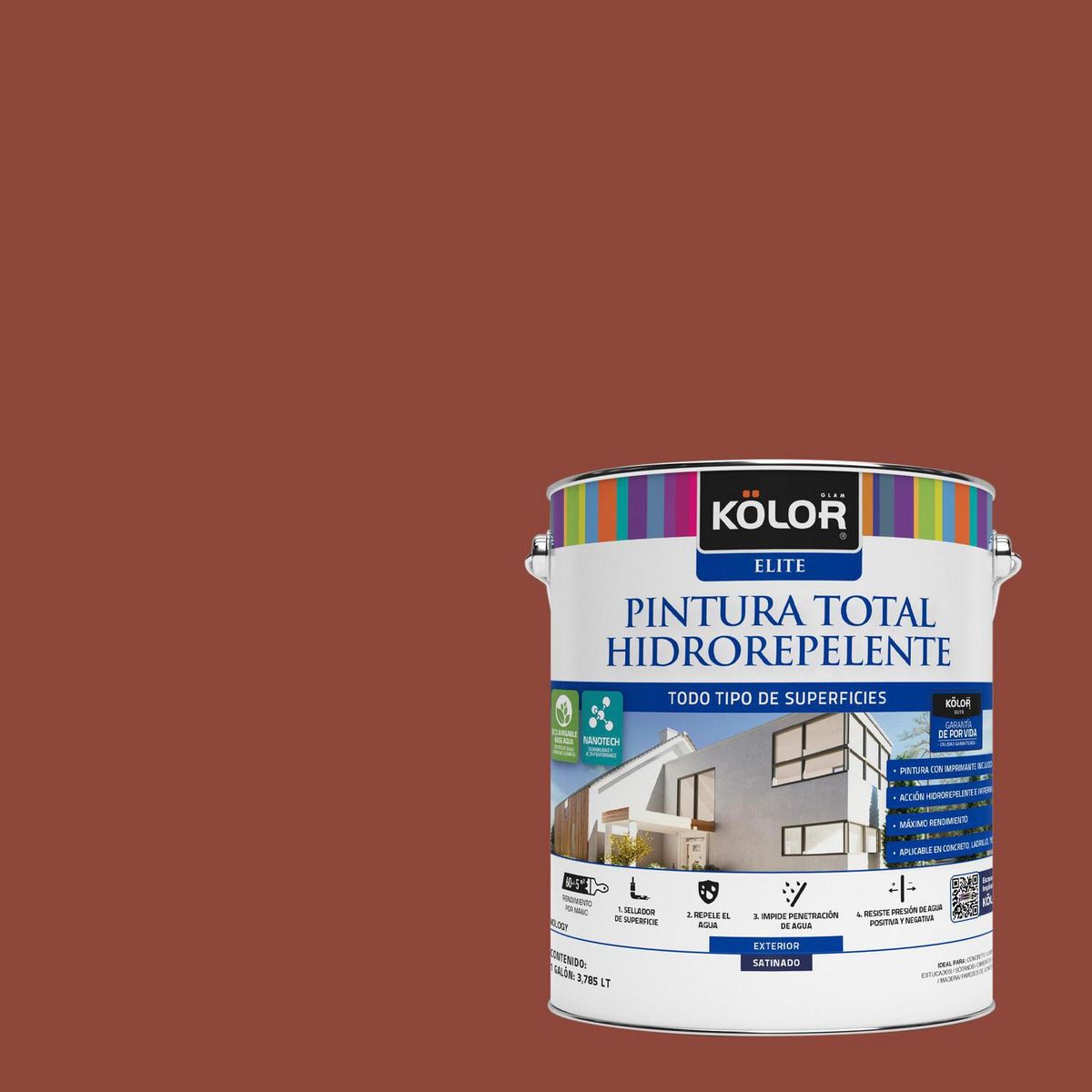 KOLOR - Pintura Hidrorepelente Satinado 1 galón(es) Fucsia Ruanda 
