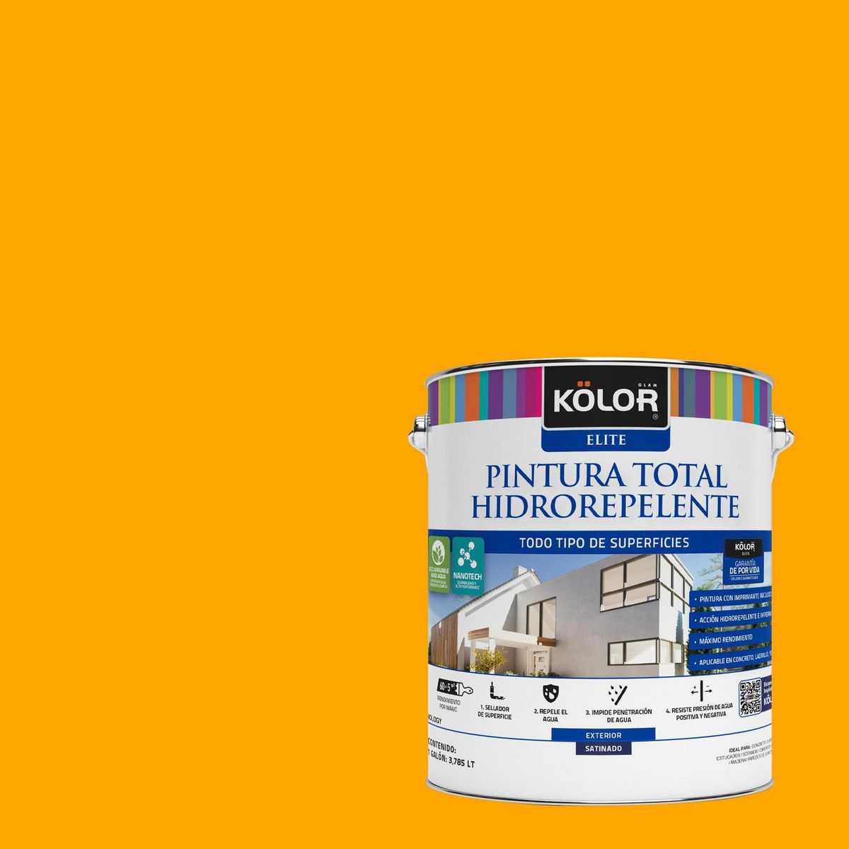 KOLOR - Pintura Hidrorepelente 1 galón(es) Satinado Amarillo Hamburgo