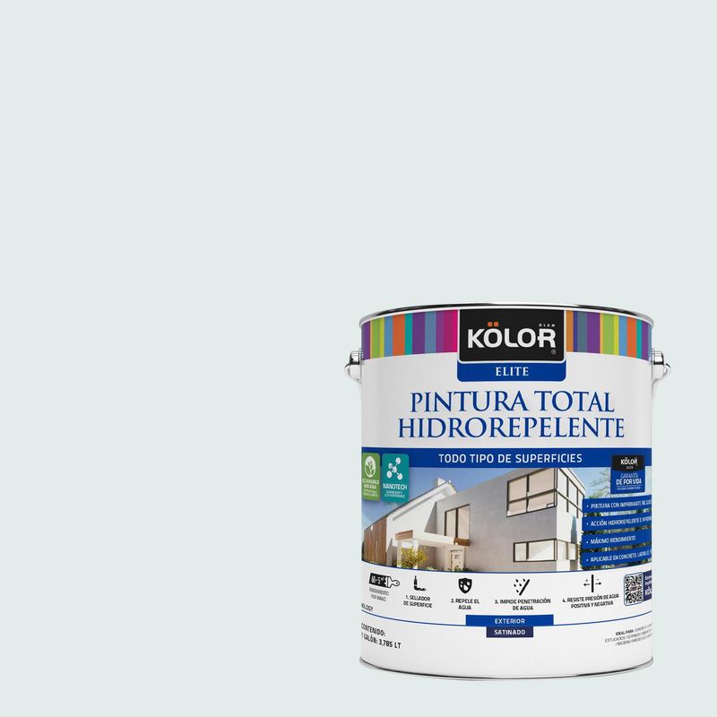 KOLOR - Pintura Hidrorepelente Satinado 1 galón(es) Celeste Lyon