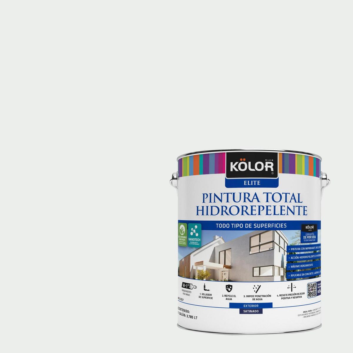 KOLOR - Pintura Hidrorepelente Satinado 1 galón(es) Blanco Lucca 