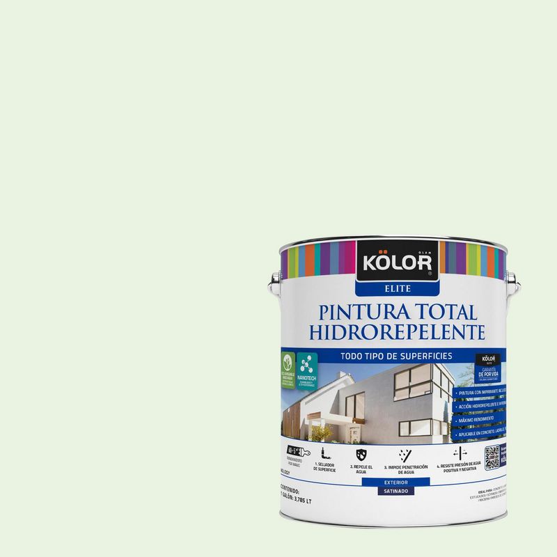 KOLOR - Pintura Hidrorepelente Satinado 1 galón(es) Verde Besancon