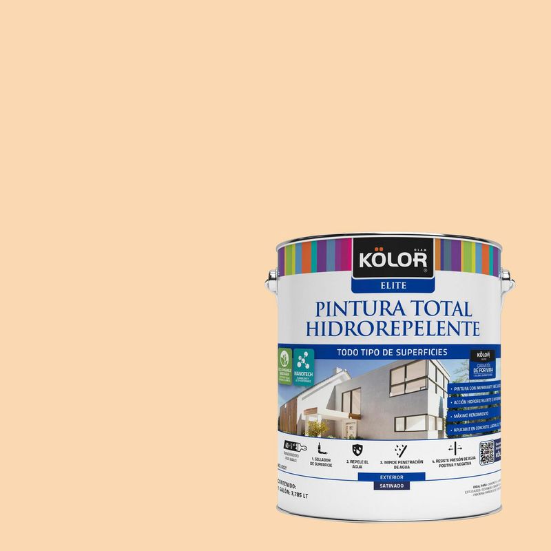 KOLOR - Pintura Hidrorepelente Satinado 1 galón(es) Naranjo Lainate