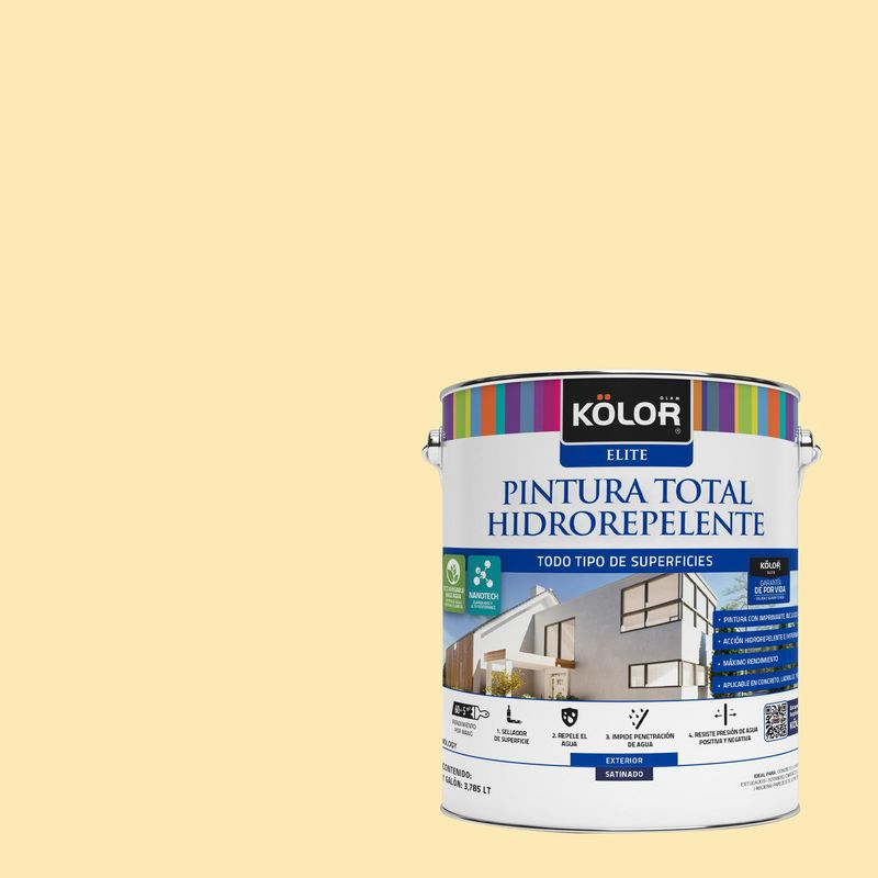 KOLOR - Pintura Hidrorepelente Satinado 1 galón(es) Amarillo Terrebonne