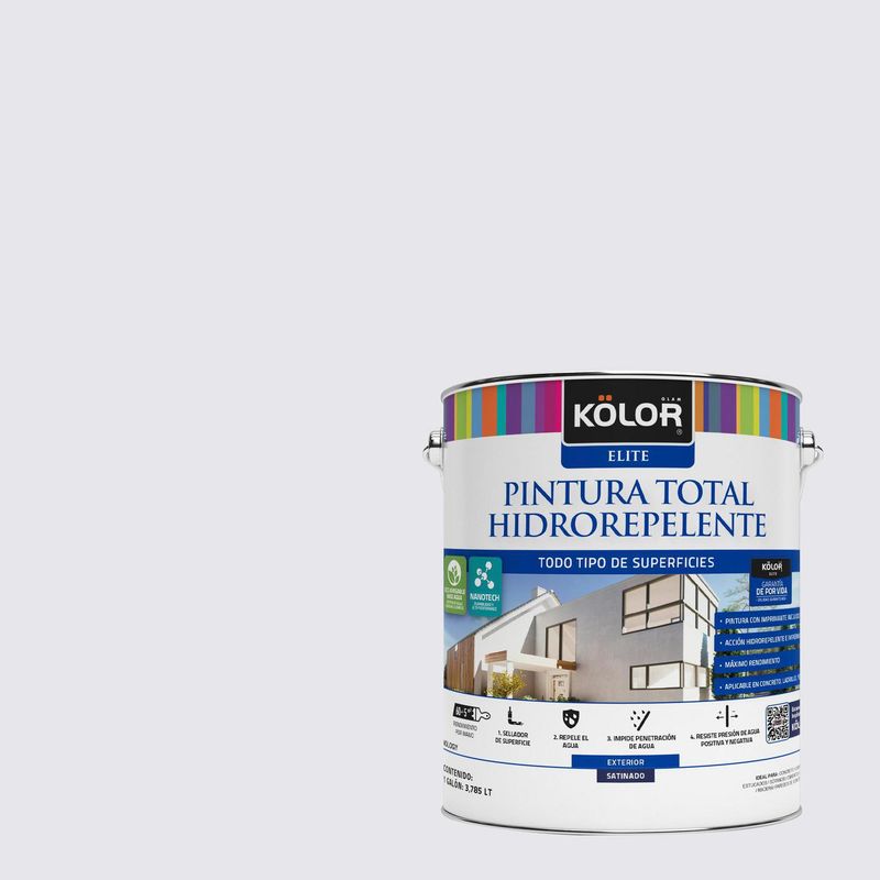 KOLOR - Pintura Hidrorepelente Satinado 1 galón(es) Gris Catonia