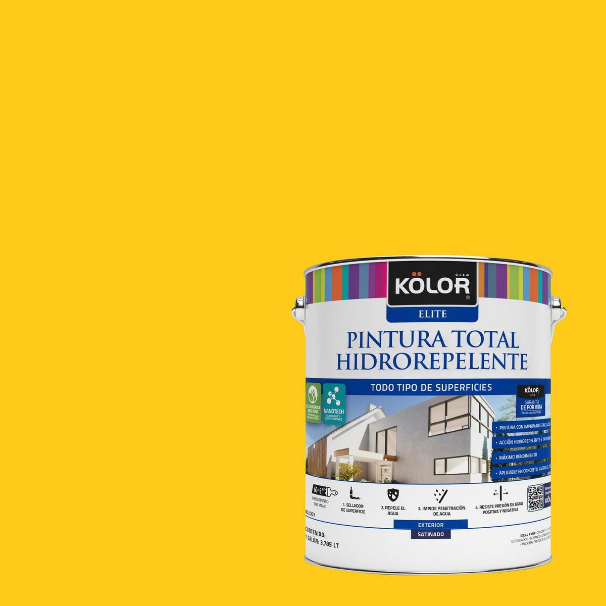 KOLOR - Pintura Hidrorepelente 1 galón(es) Satinado Amarillo Buriram