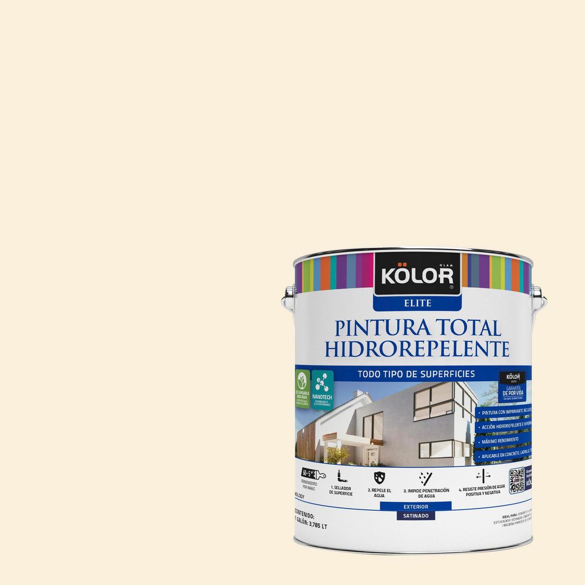 KOLOR - Pintura Hidrorepelente 1 galón(es) Satinado Beige Nagar