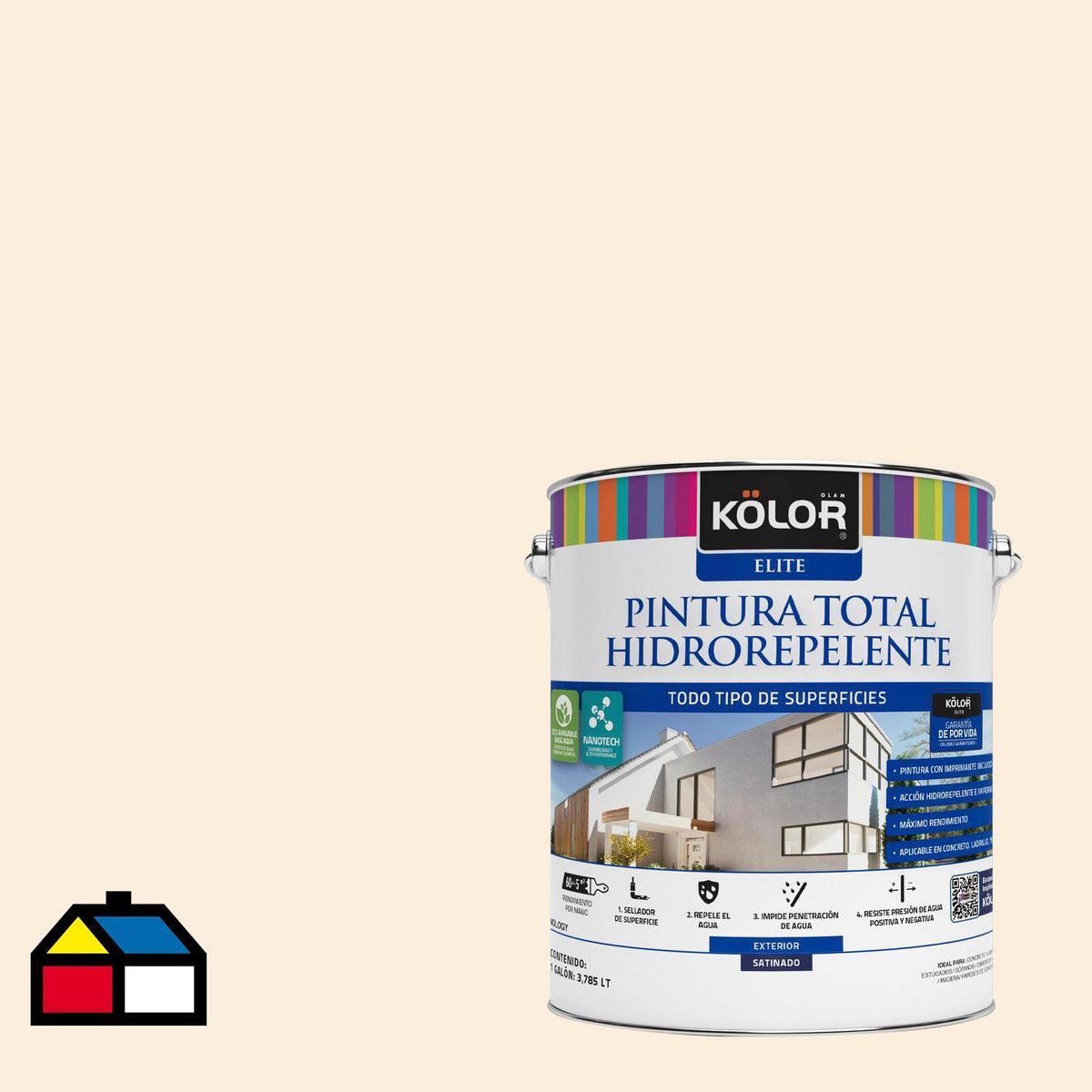 KOLOR - Pintura Hidrorepelente 1 galón(es) Satinado Naranjo Urbino