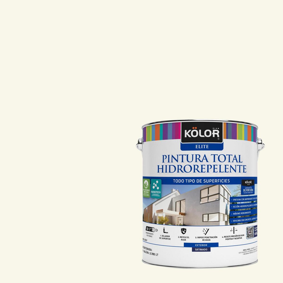 KOLOR - Pintura Hidrorepelente 1 galón(es) Satinado Blanco York