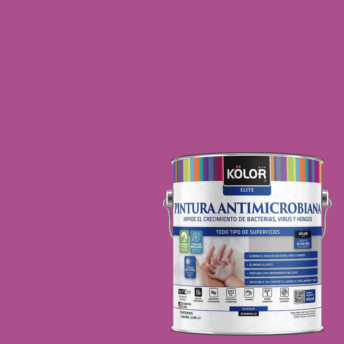 KOLOR - Pintura Hidrorepelente 1 galón(es) Semibrillante Fucsia Manisa