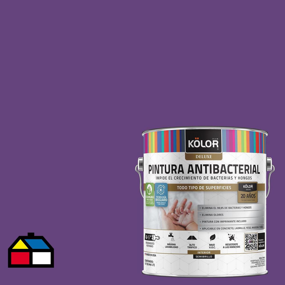 KOLOR - Pintura Hidrorepelente 1 galón(es) Semibrillante Púrpura Siwa