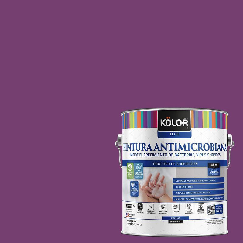 KOLOR - Pintura Hidrorepelente Semibrillante 1 galón(es) Púrpura Napoles