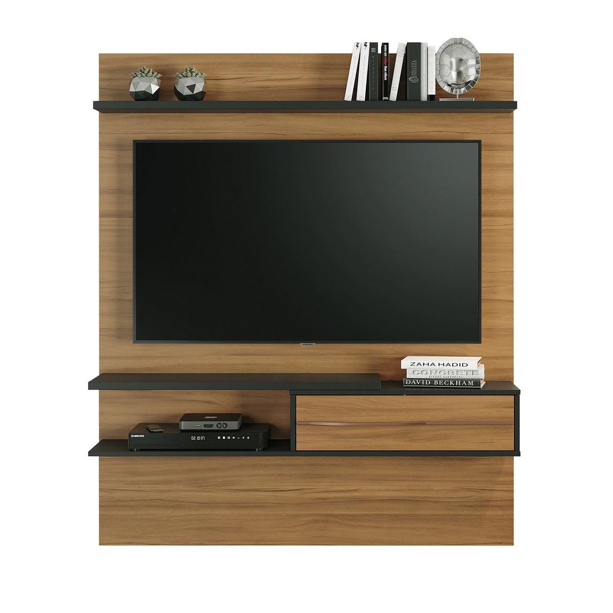 HOME MOBILI - Panel TV 55" 1 Cajon Cafe MDP 160,2x135x29,2 cm