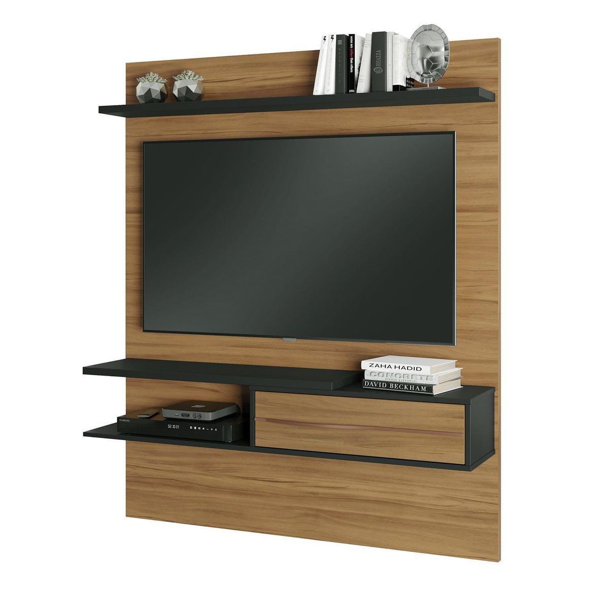 HOME MOBILI - Panel TV 55" 1 Cajon Cafe MDP 160,2x135x29,2 cm