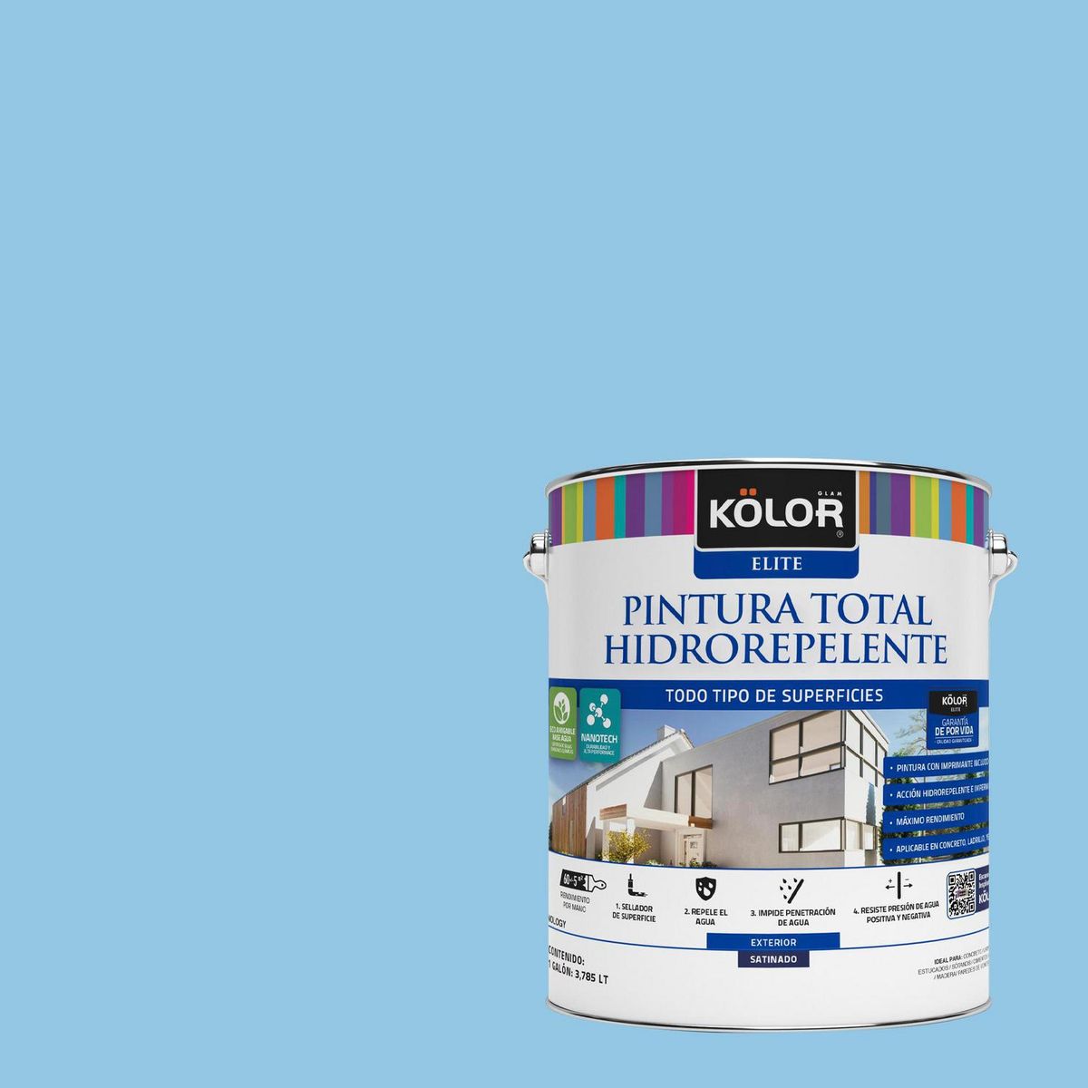 KOLOR - Pintura Hidrorepelente 1 galón(es) Satinado Celeste Kolhapur