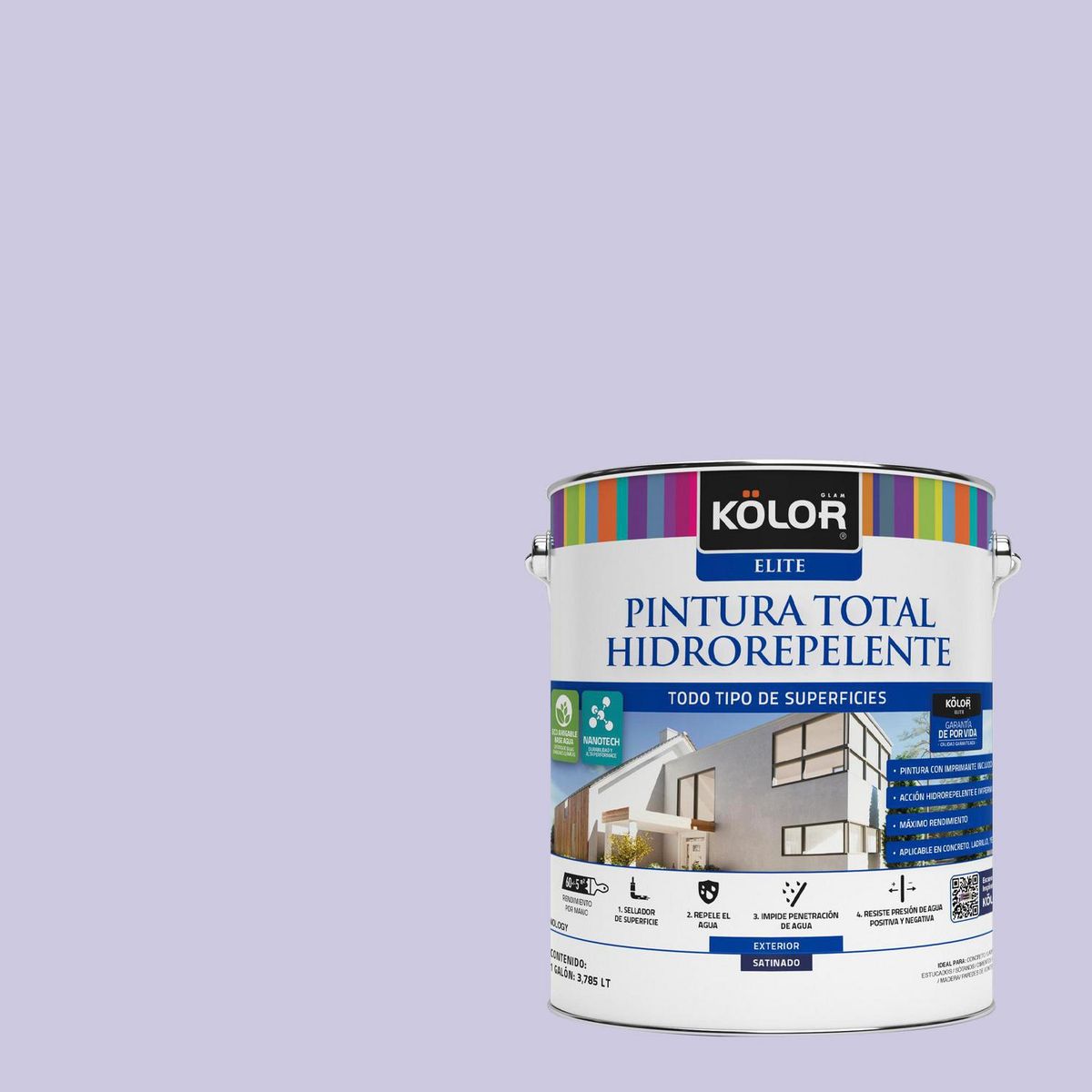 KOLOR - Pintura Hidrorepelente 1 galón(es) Satinado Púrpura Purnia