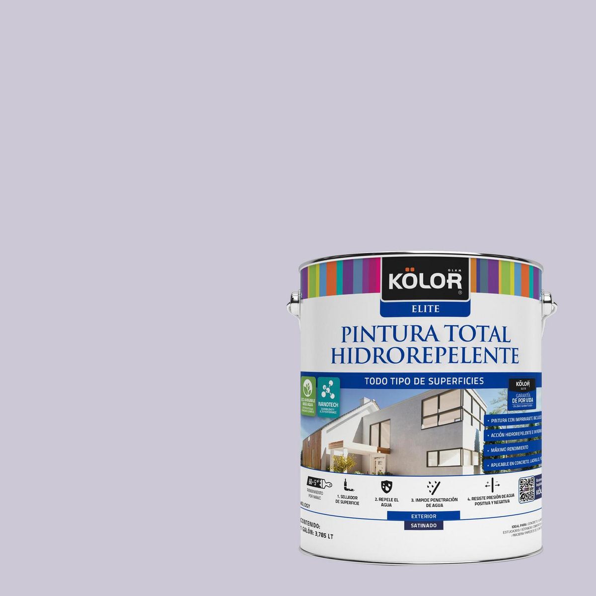 KOLOR - Pintura Hidrorepelente 1 galón(es) Satinado Púrpura Piti