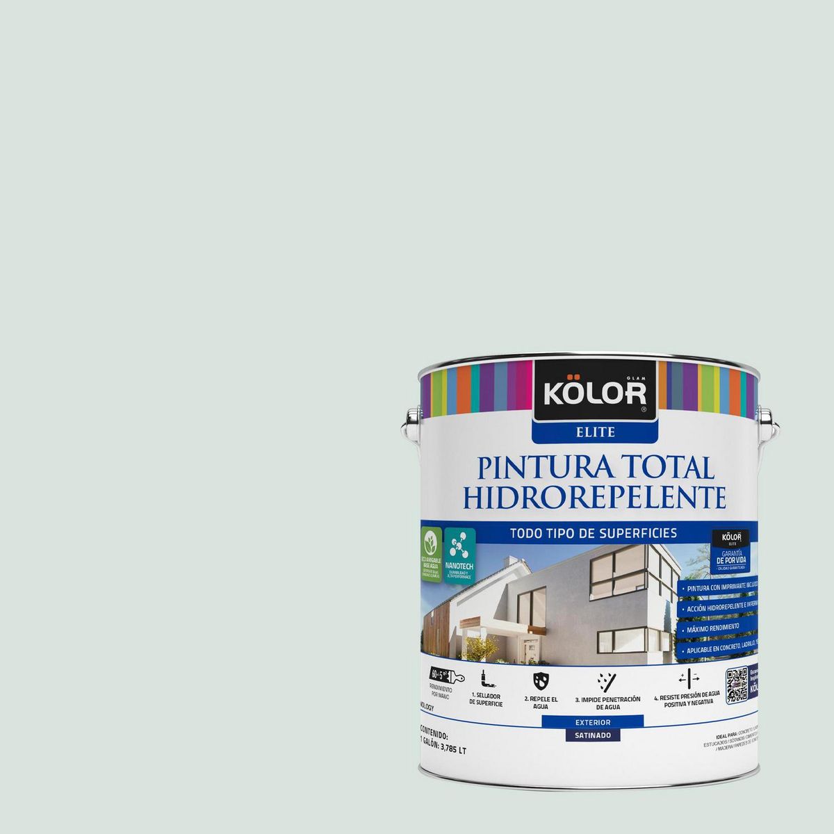 KOLOR - Pintura Hidrorepelente Satinado 1 galón(es) Verde Vidin 