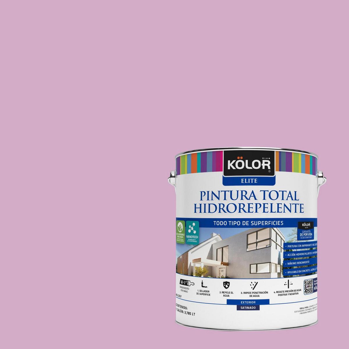 KOLOR - Pintura Hidrorepelente Satinado 1 galón(es) Púrpura Potenza 