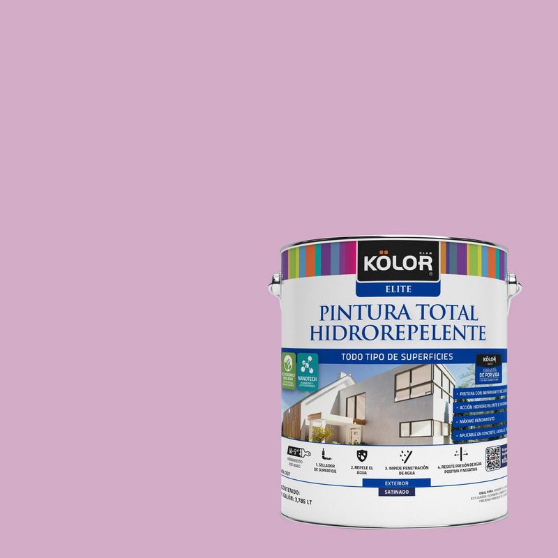 KOLOR - Pintura Hidrorepelente Satinado 1 galón(es) Púrpura Potenza