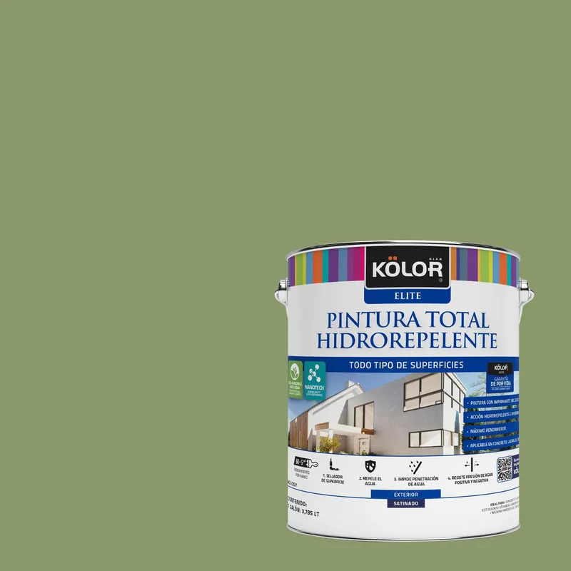 KOLOR - Pintura Hidrorepelente Satinado 1 galón(es) Verde Birmingham 