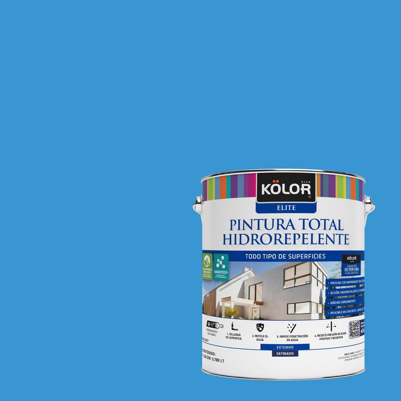 KOLOR - Pintura Hidrorepelente Satinado 1 galón(es) Celeste Venetto