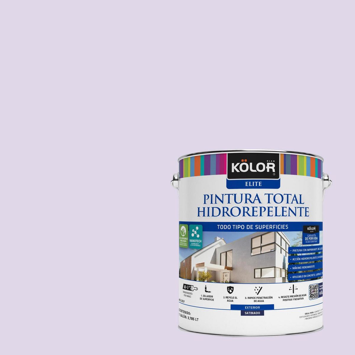 KOLOR - Pintura Hidrorepelente 1 galón(es) Satinado Púrpura Bokaro