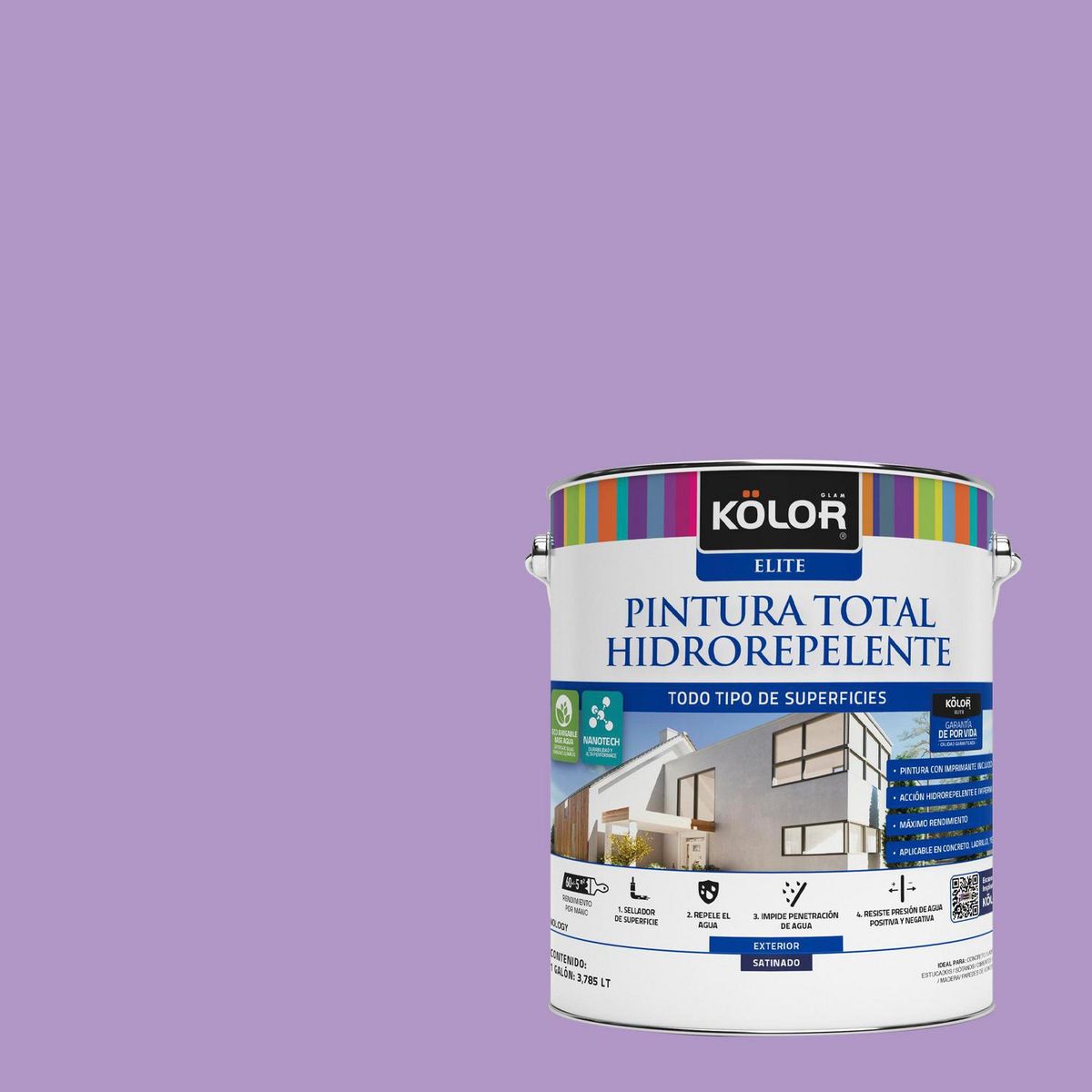 KOLOR - Pintura Hidrorepelente 1 galón(es) Satinado Púrpura Patiala