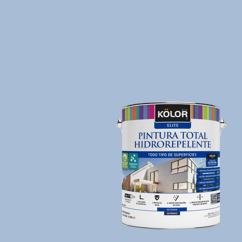 KOLOR - Pintura Hidrorepelente Satinado 1 galón(es) Celeste Cochina