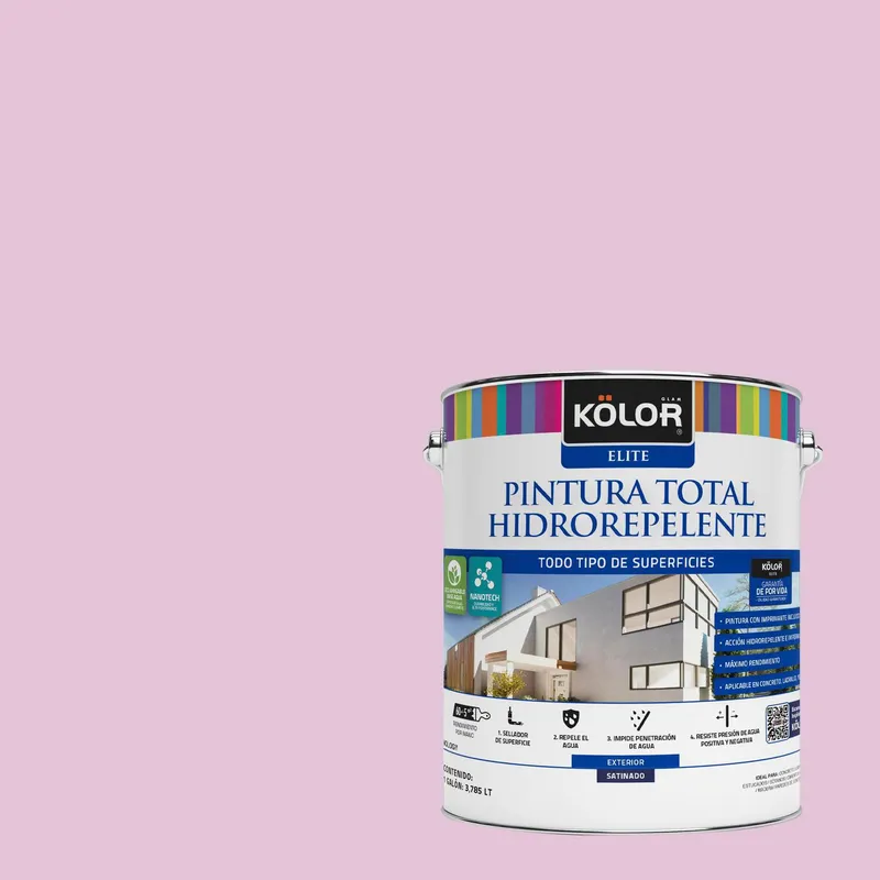 KOLOR - Pintura Hidrorepelente Satinado 1 galón(es) Rosado Sondrio 