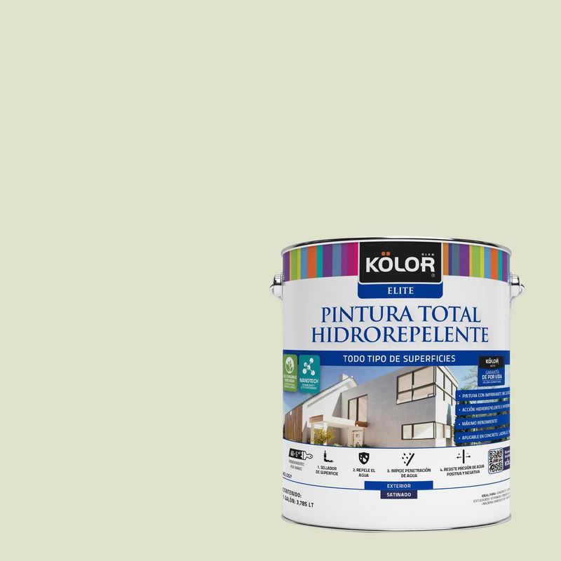 KOLOR - Pintura Hidrorepelente Satinado 1 galón(es) Verde Gwent