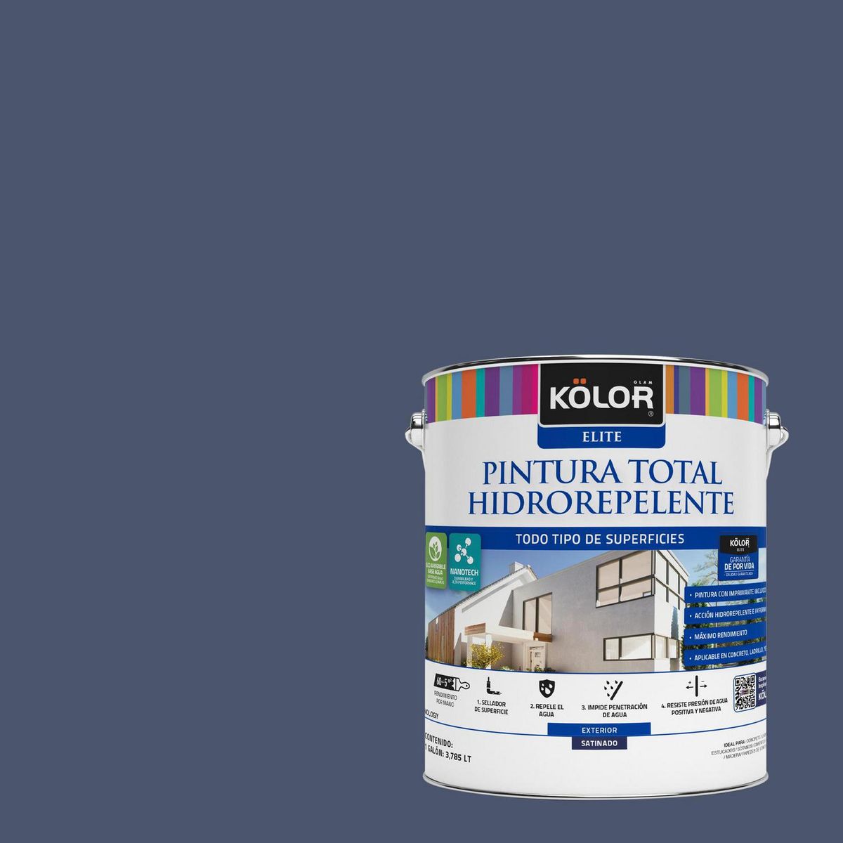 KOLOR - Pintura Hidrorepelente Satinado 1 galón(es) Azul Gambell 