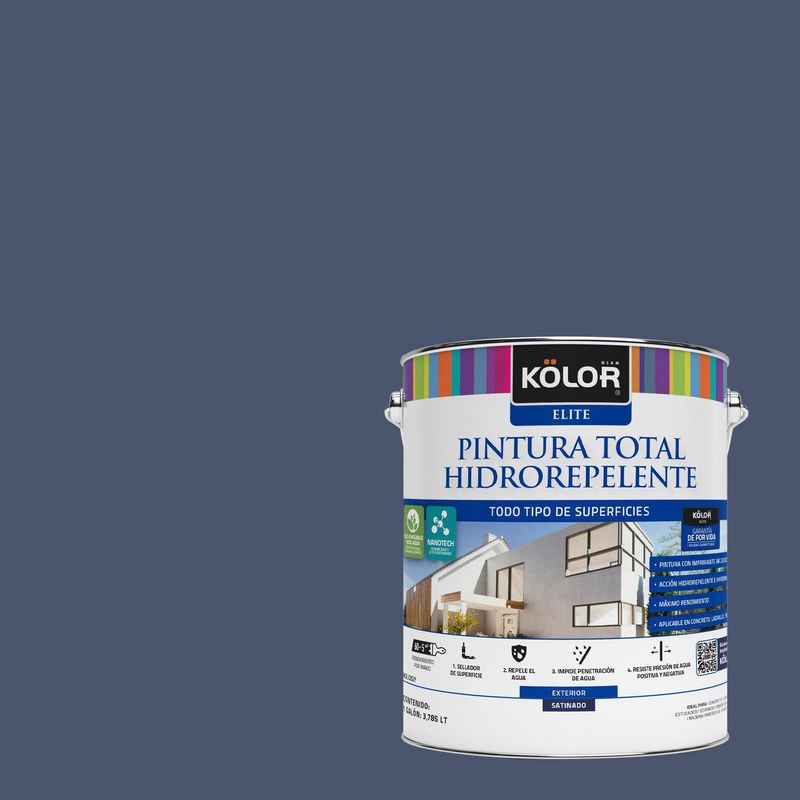 KOLOR - Pintura Hidrorepelente Satinado 1 galón(es) Azul Gambell